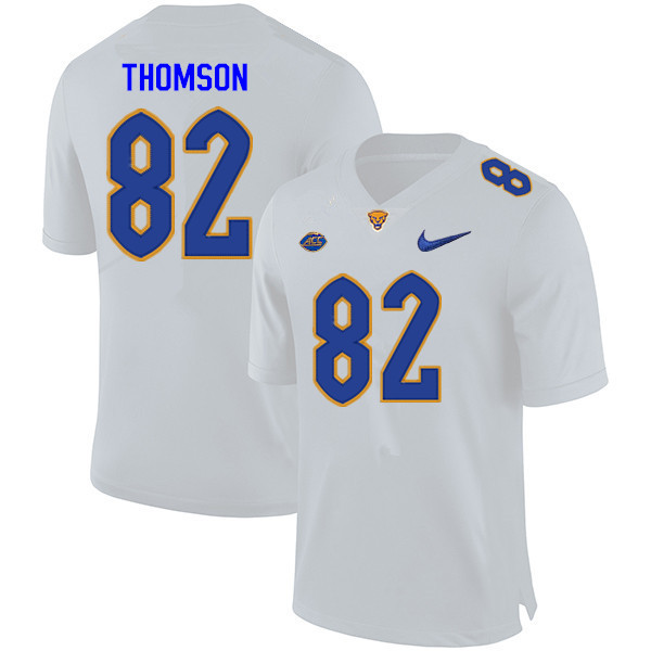 Men #82 Gavin Thomson Pitt Panthers College Football Jerseys Sale-White